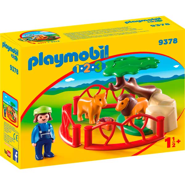 PLA9378 Playmobil 1.2.3. recinte lleons - 14,99€